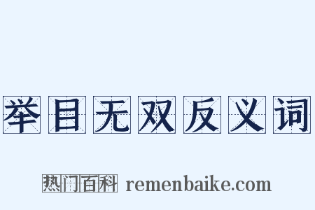 举目无双反义词是什么意思的图片